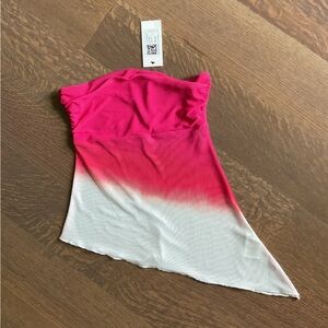Pink and White ombré strapless top new with tags size xs
